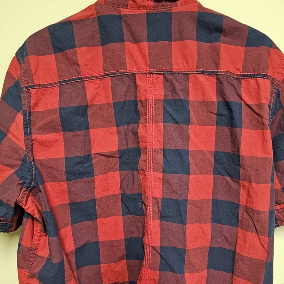 NEVADA Men's Red Plaid Shirt Short Sleeves Casual Shirts Size Large (42-44) - Picture 13 of 13